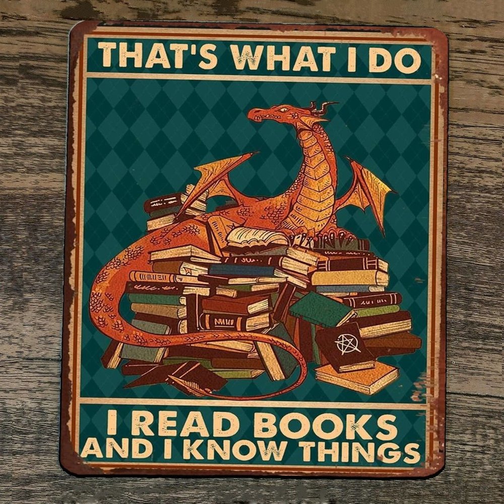 Mouse Pad Thats What I Do Read Books Know Things Dragon